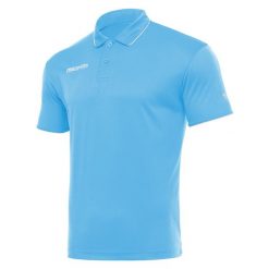 Polo Macron Draco. Niebieskie koszulki polo sportowe Macron, m, bez wzorów, bez kołnierzyka, bez ramiączek, na fitness i siłownię. Za 178.50 zł.