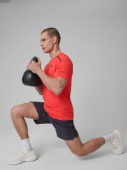 Spodenki treningowe szybkoschnące męskie 4F 4FRSS26TFSHM1660. Szare krótkie spodenki sportowe 4F, l, bez wzorów, z elastanu. Za 114.99 zł.