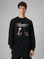 4F Longsleeve regular z nadrukiem męski - czarny S. Czarne koszulki z długim rękawem 4F, m, bez wzorów, z materiału, bez ramiączek. Za 149.99 zł.