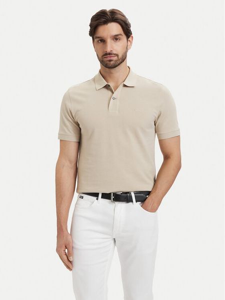 BOSS Polo Pallas 50553564 Beżowy Regular Fit. Brązowe koszulki polo Boss, l, bez wzorów, z bawełny, bez kołnierzyka, bez ramiączek. Za 499.99 zł.