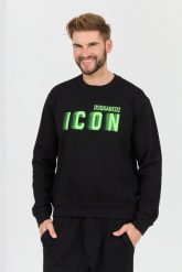 DSQUARED2 Czarna bluza Icon Blur Cool Fit Crewneck. Czarne bluzy Dsquared2, m, bez wzorów, bez kaptura. W wyprzedaży za 899.99 zł.