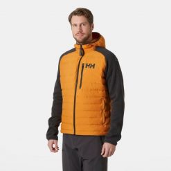 Kurtka z kapturem Helly Hansen Arctic Ocean Hybrid Insulator. Brązowe kurtki Helly Hansen, bez wzorów, z puchu, z kapturem. Za 738.50 zł.