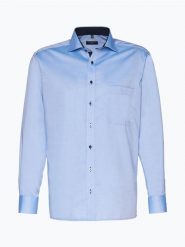 Eterna Comfort Fit Koszula niewymagająca prasowania Mężczyźni Comfort Fit Bawełna niebieski, 45. Niebieskie koszule Eterna Comfort Fit, m, bez wzorów, z bawełny, bez kołnierzyka, bez ramiączek. Za 329.95 zł.