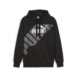 Bluza sportowa męska Puma Power Graphic. Czarne bluzy z kapturem Puma, l, bez wzorów, z kapturem. Za 364.00 zł.