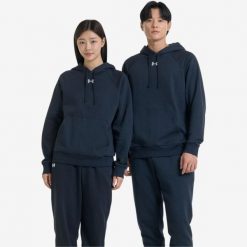 Bluza z kapturem unisex UA Rival Fleece. Czarne bluzy z kapturem Under Armour, l, bez wzorów, z kapturem. Za 269.99 zł.