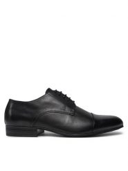 Calvin Klein Półbuty HM0HM01540 Czarny. Czarne eleganckie półbuty CALVIN KLEIN, bez wzorów, ze skóry, bez obcasa, bez zapięcia. Za 419.99 zł.