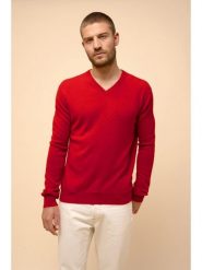Just Cashmere Kaszmirowy sweter "Tom" w kolorze czerwonym rozmiar: XXL. Czerwone swetry nierozpinane Just Cashmere, xxl, bez wzorów, z kaszmiru, bez kołnierzyka, bez ramiączek. Za 413.99 zł.