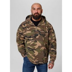 Kurtka męska Pitbull kangurka z kapturem Bassmore. Brązowe kurtki PITBULL, l, bez wzorów, z kapturem. Za 299.00 zł.
