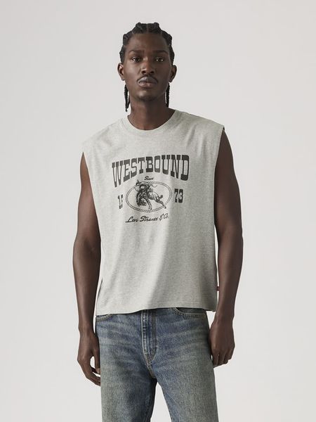 Levi's Top w kolorze szarym rozmiar: L. Szare bezrękawniki Levi's®, l, bez wzorów, z bawełny, bez kołnierzyka, bez ramiączek. Za 66.62 zł.