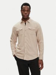Brave Soul Koszula MSH-230CONANB Beżowy Regular Fit. Brązowe koszule Brave Soul, m, bez wzorów, z bawełny, bez kołnierzyka, bez ramiączek. Za 69.99 zł.