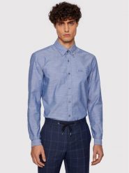 Boss Koszula Rod_53E 50447478 Niebieski Slim Fit. Niebieskie koszule Boss, m, bez wzorów, z bawełny, bez kołnierzyka, bez ramiączek. Za 549.99 zł.