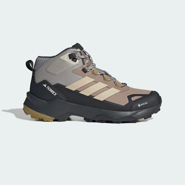 Buty turystyczne Terrex Skychaser AX5 Mid GORE-TEX. Brązowe buty turystyczne Adidas, bez wzorów, z gore-texu, bez zapięcia, wspinaczkowe, gore-tex. Za 599.00 zł.