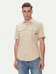 G-Star Raw Koszula Marine D19751-D454 Beżowy Slim Fit. Brązowe koszule G-Star Raw, m, bez wzorów, z bawełny, bez kołnierzyka, bez ramiączek. Za 499.99 zł.