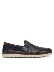 Rieker Półbuty B2356-14 Granatowy. Niebieskie eleganckie półbuty Rieker, bez wzorów, ze skóry, bez obcasa, bez zapięcia. Za 399.99 zł.
