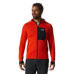 Polar z kapturem zapinany na zamek Mountain Hardwear Polartec® Power Grid. Brązowe bluzy z polaru MOUNTAIN HARDWEAR, l, bez wzorów, z polaru, z kapturem. Za 692.50 zł.
