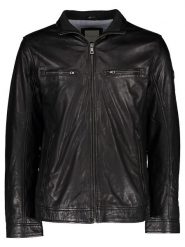 Bugatti Skórzana kurtka w kolorze czarnym rozmiar: 58. Czarne kurtki Bugatti, bez wzorów, ze skóry, bez kaptura. Za 891.99 zł.