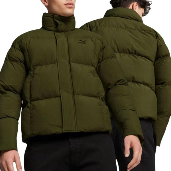 Kurtka zimowa męska Puma 621673 31 Oversized Puff. Zielone kurtki Puma, na zimę, m, bez wzorów, z materiału, bez kaptura. Za 279.00 zł.