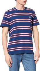 LEE BASIC STRIPE TEE MĘSKI T-SHIRT REGULAR FIT WASHED BLUE L61LEELR 112113934. Niebieskie t-shirty Lee, l, bez wzorów, bez kołnierzyka, bez ramiączek. Za 69.99 zł.