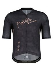 Maloja Koszulka kolarska "PaulM. Gravel" w kolorze czarno-beżowym rozmiar: S. Brązowe t-shirty sportowe Maloja, bez wzorów, z materiału, bez ramiączek, rowerowe. Za 267.92 zł.