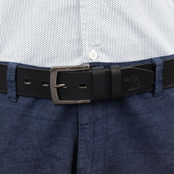 Skórzany licowy pasek męski czarny szeroki premium Beltimore E14 : Kolory - czarny, Rozmiar pasków - r.110-125 cm. Czarne paski bez wzorów. Za 54.99 zł.