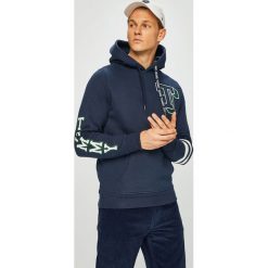 Tommy Jeans - Bluza. Czarne bluzy z kapturem marki Tommy Jeans, z nadrukiem, z bawełny. Za 399.90 zł.