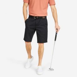 Spodenki do golfa chino męskie Inesis MW500. Czarne szorty INESIS, l, bez wzorów, z bawełny, sportowe. Za 69.99 zł.