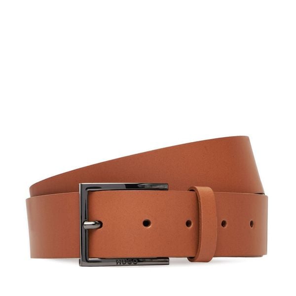 Pasek Męski HUGO. Brązowe paski Hugo, bez wzorów. Za 149.99 zł.