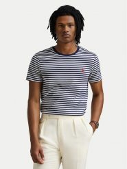 Polo Ralph Lauren T-Shirt 710956828001 Granatowy Custom Slim Fit. Niebieskie koszulki polo Polo Ralph Lauren, m, bez wzorów, z bawełny, bez kołnierzyka, bez ramiączek. Za 269.99 zł.