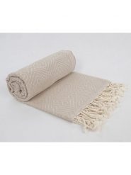 Samimi Chusta hammam "Atom" w kolorze beżowym - 180 x 100 cm rozmiar: onesize. Brązowe szaliki Samimi, bez wzorów, z bawełny. Za 69.99 zł.