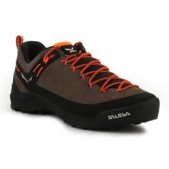 Buty trekkingowe męskie Salewa Wildfire MS Leather. Brązowe trekkingi Salewa, bez wzorów, z materiału, bez zapięcia. Za 681.00 zł.