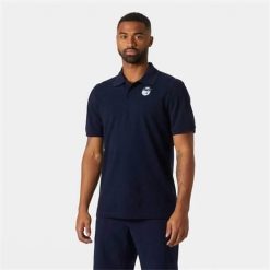 Koszulka sportowa męska Helly Hansen Marstrand Polo. Niebieskie koszulki polo Helly Hansen, l, bez wzorów, z bawełny, bez kołnierzyka, bez ramiączek. Za 426.00 zł.