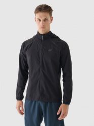 4F Kurtka do biegania Ultralight męska - czarna XL. Czarne kurtki do biegania 4F, m, bez wzorów, z materiału, z kapturem. Za 299.99 zł.