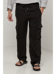 Lin Passion Lniane bojówki w kolorze czarnym rozmiar: XL/XXL. Czarne joggery i bojówki Lin Passion, xl, bez wzorów, ze lnu. Za 118.84 zł.