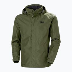 Kurtka przeciwdeszczowa męska Helly Hansen Dubliner. Zielone kurtki przeciwdeszczowe Helly Hansen, m, bez wzorów, z kapturem. Za 339.99 zł.