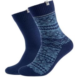 Skarpetki sportowe dla dorosłych 2PPK Men Casual Fashion Jacquard Socks. Niebieskie skarpetki sportowe Skechers, bez wzorów, z elastanu. Za 34.99 zł.