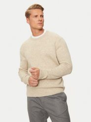 United Colors Of Benetton Sweter 103MK1N24 Beżowy Regular Fit. Brązowe swetry rozpinane United Colors Of Benetton, m, bez wzorów, z wełny, bez kołnierzyka, bez ramiączek. Za 99.99 zł.