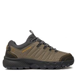 Trekkingi Skechers. Zielone buty trekkingowe Skechers, bez wzorów, bez zapięcia. Za 229.99 zł.