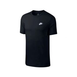 Koszulka Nike Sportswear Club Czarna. Białe t-shirty sportowe Nike, bez wzorów, z bawełny, bez ramiączek, na fitness i siłownię. Za 109.99 zł.