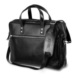 SKÓRZANA TORBA NA LAPTOPA MĘSKA SOLIER SL04 WATERFORD CZARNA. Czarne torby na laptopa . Za 536.99 zł.