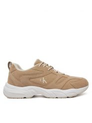 Calvin Klein Jeans Sneakersy Retro Tennis Low Mg Mix Media YM0YM01171 Beżowy. Brązowe buty sportowe casual Calvin Klein Jeans, bez wzorów, z jeansu, bez zapięcia. Za 379.99 zł.