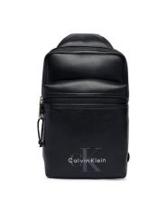 Calvin Klein Saszetka Bold Logo Webbing Sling LV04D3449G Czarny. Czarne torby na ramię CALVIN KLEIN, bez wzorów, ze skóry, bez dodatków. Za 369.99 zł.