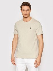 Polo Ralph Lauren T-Shirt 710671438203 Beżowy Slim Fit. Brązowe koszulki polo Polo Ralph Lauren, m, bez wzorów, z bawełny, bez kołnierzyka, bez ramiączek. Za 239.99 zł.