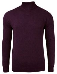 Golf Męski w Kolorze Czerwonego Wina, Elegancki, Klasyczny -Brave Soul- 100% BAWEŁNA. Czerwone golfy Brave Soul, l, bez wzorów, z bawełny, bez ramiączek. Za 119.00 zł.