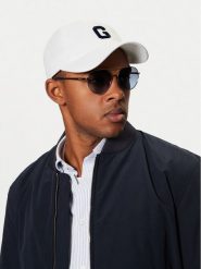 Guess Jeans Czapka z daszkiem M5RZ16 WF8V1 Biały. Białe czapki z daszkiem Guess Jeans, z aplikacjami, z bawełny. Za 129.99 zł.
