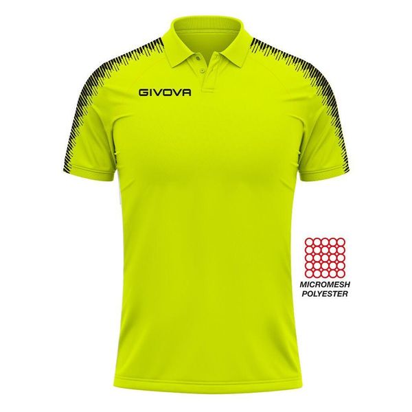 Polo Givova Fluo Żółte 2XL - Oddychające i Lekkie. Żółte koszulki polo Givova, xl, bez wzorów, z meshu, bez kołnierzyka, bez ramiączek, do piłki nożnej. Za 95.18 zł.