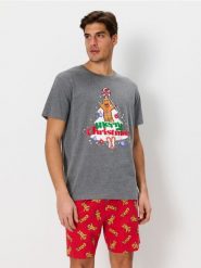 Piżama dwuczęściowa Shrek - szary. Szare piżamy Sinsay, l, bez wzorów, bez ramiączek. Za 49.99 zł.