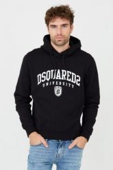 DSQUARED2 Czarna męska bluza Cool Fit Hoodie, Rozmiar S. Czarne bluzy Dsquared2, m, bez wzorów, bez kaptura. W wyprzedaży za 1,199.99 zł.