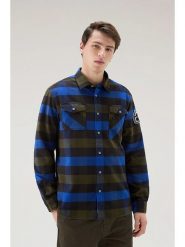Woolrich Koszula "Trail" - Regular fit - w kolorze niebiesko-oliwkowo-czarnym rozmiar: S. Niebieskie koszule Woolrich, s, z aplikacjami, z bawełny, bez kołnierzyka, bez ramiączek. Za 283.08 zł.