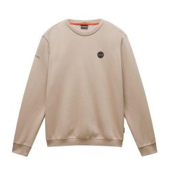 Bluza męska Napapijri B-Badge C. Brązowe bluzy Napapijri, m, bez wzorów, bez kaptura. Za 309.99 zł.