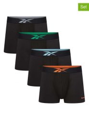 Reebok Bokserki (4 pary) w kolorze czarnym rozmiar: XL. Czarne bokserki Reebok, xl, bez wzorów. Za 83.03 zł.